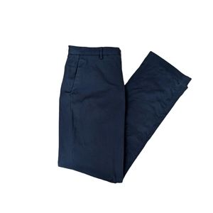Express Men's dress pants size 32/34 navy blue, extra button, back pockets